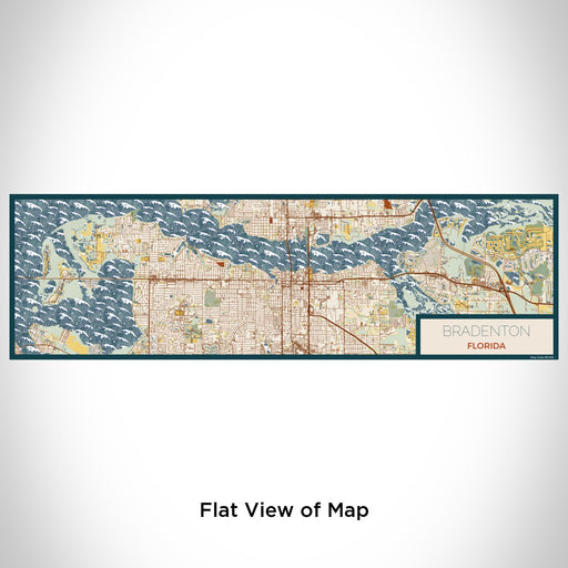 Flat View of Map Custom Bradenton Florida Map Enamel Mug in Woodblock
