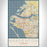 Bradenton Florida Map Print Portrait Orientation in Woodblock Style With Shaded Background