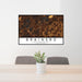 24x36 Brainerd Minnesota Map Print Lanscape Orientation in Ember Style Behind 2 Chairs Table and Potted Plant