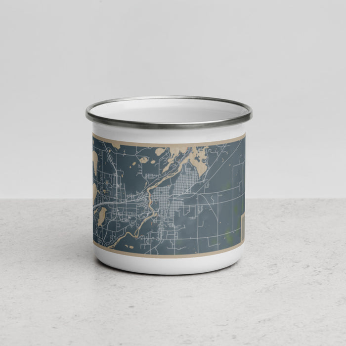 Front View Custom Brainerd Minnesota Map Enamel Mug in Afternoon