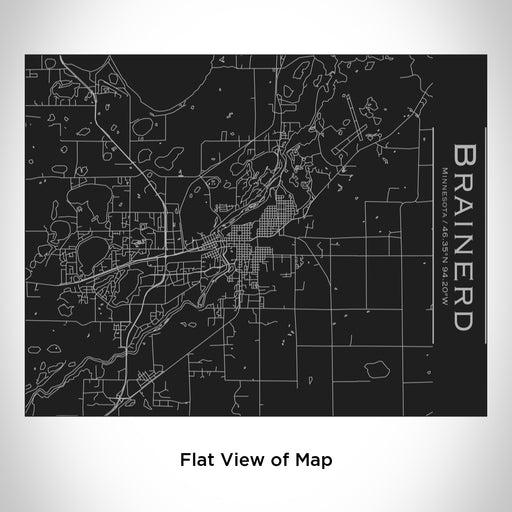 Rendered View of Brainerd Minnesota Map Engraving on 20oz Stainless Steel Insulated Bottle with Bamboo Top in Black