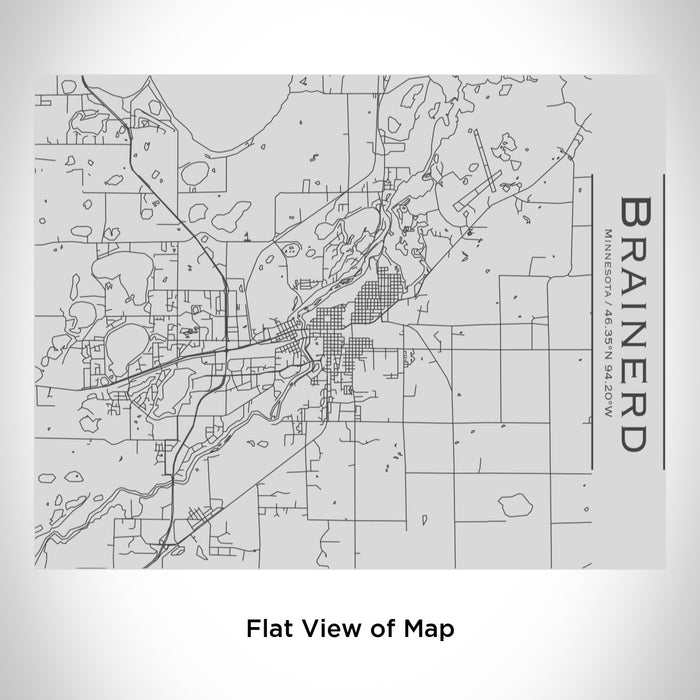 Rendered View of Brainerd Minnesota Map Engraving on 20oz Stainless Steel Insulated Bottle with Bamboo Top