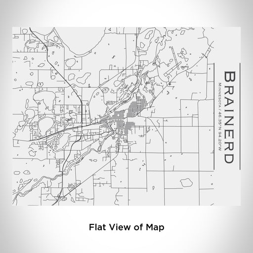 Rendered View of Brainerd Minnesota Map Engraving on 20oz Stainless Steel Insulated Bottle with Bamboo Top in White