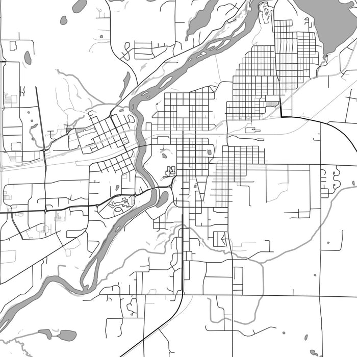 Brainerd Minnesota Map Print in Classic Style Zoomed In Close Up Showing Details