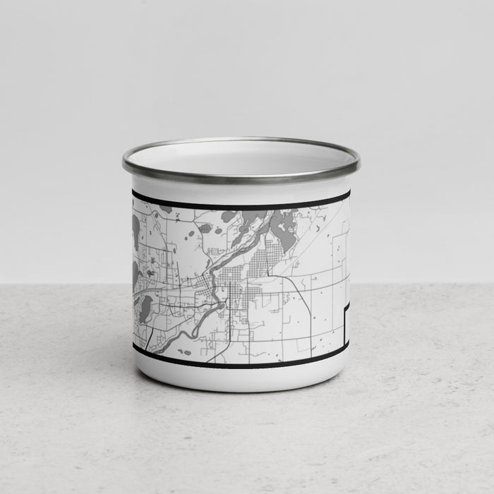 Front View Custom Brainerd Minnesota Map Enamel Mug in Classic