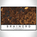 Brainerd Minnesota Map Print Landscape Orientation in Ember Style With Shaded Background