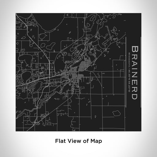 Rendered View of Brainerd Minnesota Map Engraving on 17oz Stainless Steel Insulated Tumbler in Black