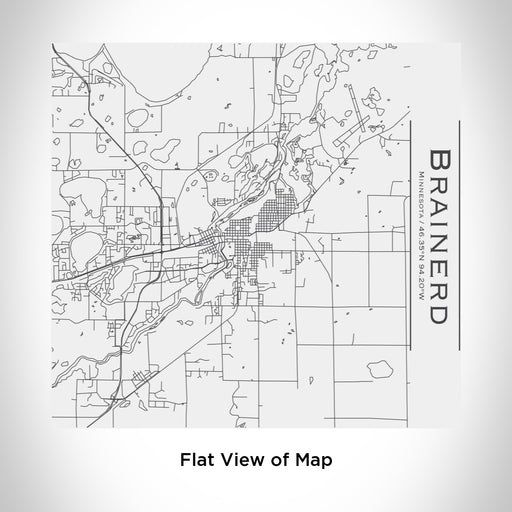 Rendered View of Brainerd Minnesota Map Engraving on 17oz Stainless Steel Insulated Tumbler in White