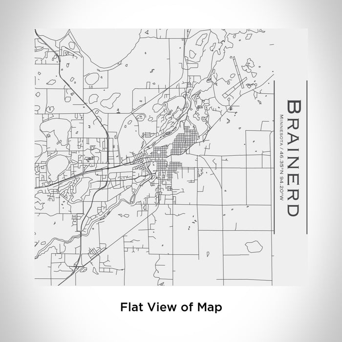 Rendered View of Brainerd Minnesota Map Engraving on 17oz Stainless Steel Insulated Tumbler in White