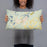 Person holding 20x12 Custom Brainerd Minnesota Map Throw Pillow in Woodblock