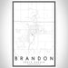 Brandon South Dakota Map Print Portrait Orientation in Classic Style With Shaded Background