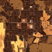 Brandon South Dakota Map Print in Ember Style Zoomed In Close Up Showing Details