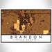 Brandon South Dakota Map Print Landscape Orientation in Ember Style With Shaded Background