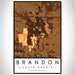 Brandon South Dakota Map Print Portrait Orientation in Ember Style With Shaded Background