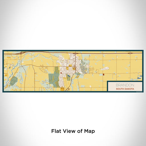 Flat View of Map Custom Brandon South Dakota Map Enamel Mug in Woodblock