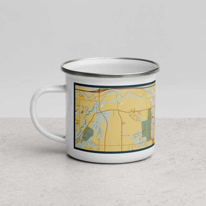 Left View Custom Brandon South Dakota Map Enamel Mug in Woodblock