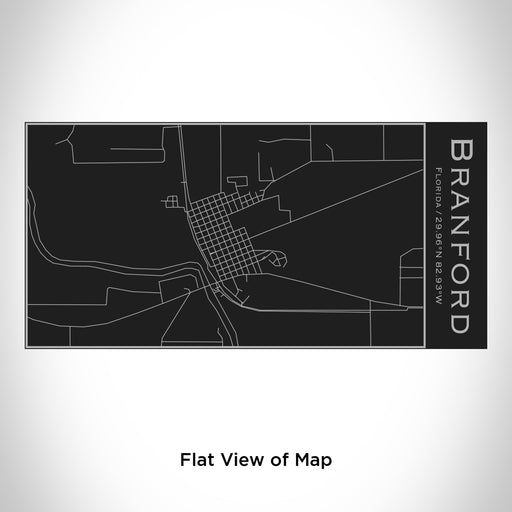 Rendered View of Branford Florida Map Engraving on 17oz Stainless Steel Insulated Cola Bottle in Black
