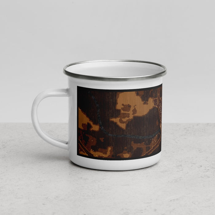 Left View Custom Branford Florida Map Enamel Mug in Ember