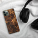 Custom Branford Florida Map Phone Case in Ember on Table with Black Headphones