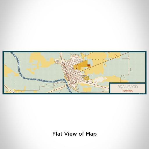 Flat View of Map Custom Branford Florida Map Enamel Mug in Woodblock