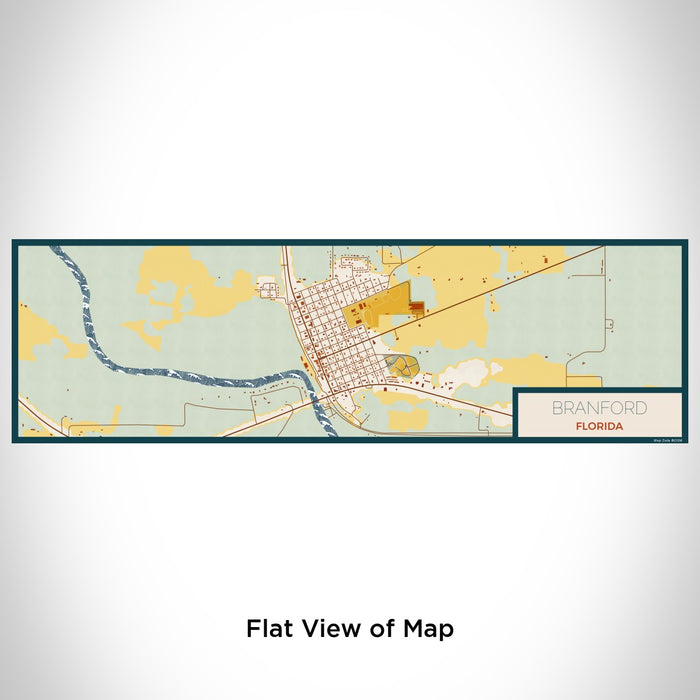 Flat View of Map Custom Branford Florida Map Enamel Mug in Woodblock