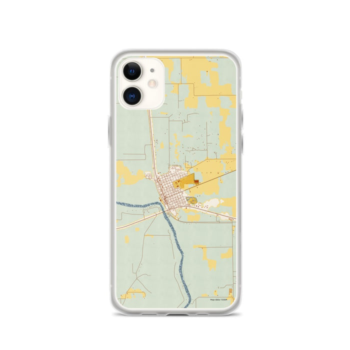 Custom iPhone 11 Branford Florida Map Phone Case in Woodblock