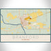 Branford Florida Map Print Landscape Orientation in Woodblock Style With Shaded Background