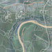 Branson Missouri Map Print in Afternoon Style Zoomed In Close Up Showing Details