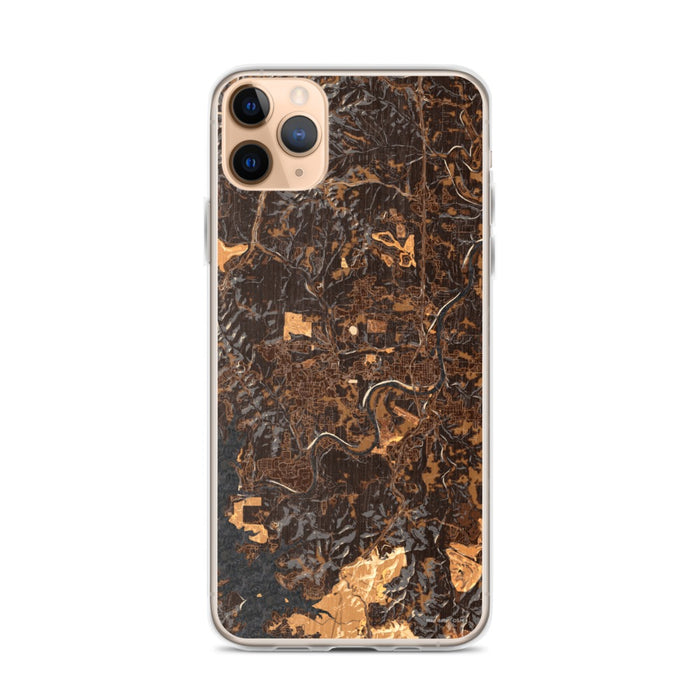 Custom iPhone 11 Pro Max Branson Missouri Map Phone Case in Ember
