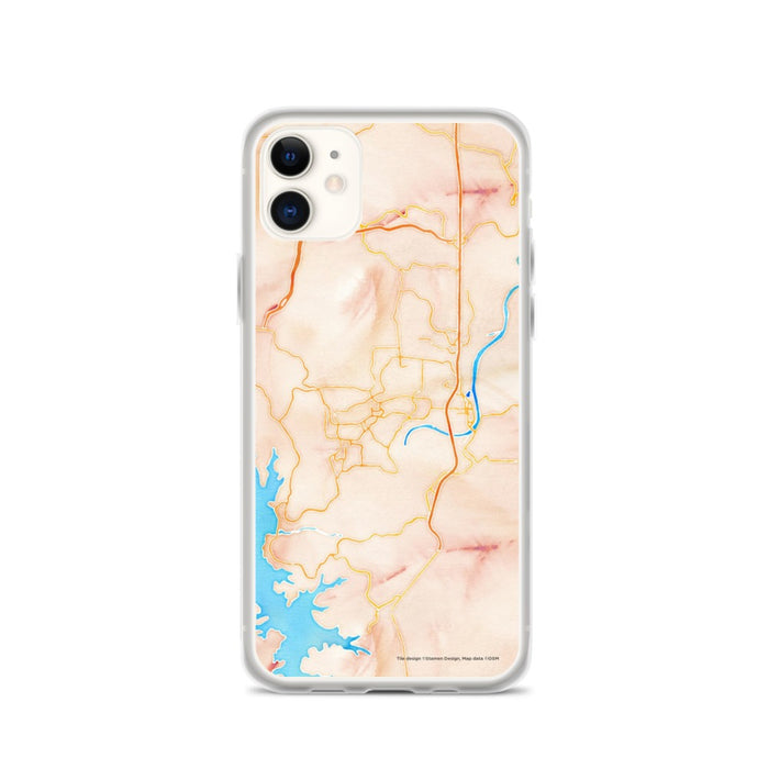 Custom iPhone 11 Branson Missouri Map Phone Case in Watercolor