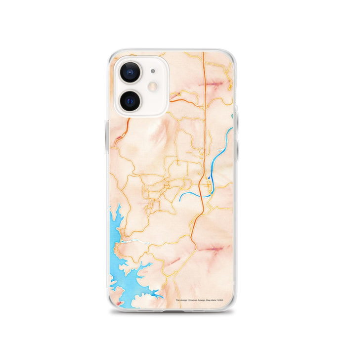 Custom iPhone 12 Branson Missouri Map Phone Case in Watercolor