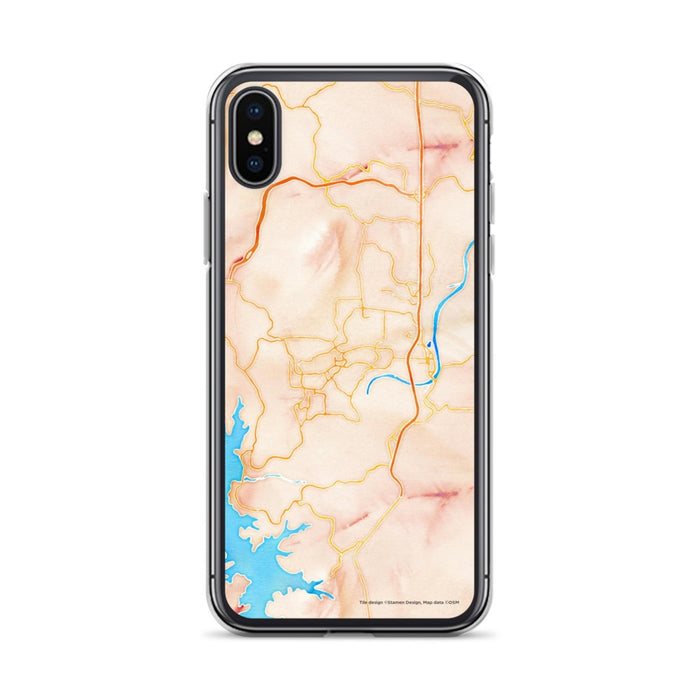 Custom iPhone X/XS Branson Missouri Map Phone Case in Watercolor