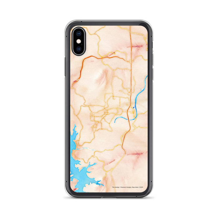 Custom iPhone XS Max Branson Missouri Map Phone Case in Watercolor
