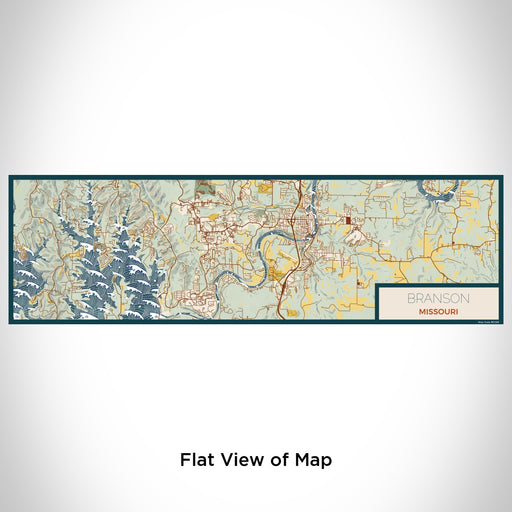 Flat View of Map Custom Branson Missouri Map Enamel Mug in Woodblock