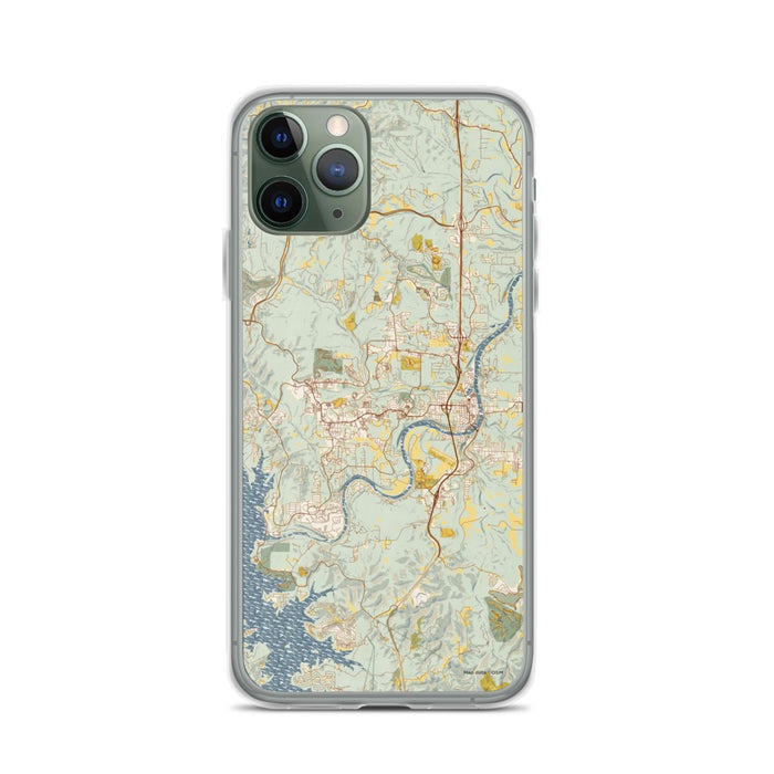 Custom iPhone 11 Pro Branson Missouri Map Phone Case in Woodblock