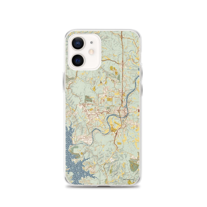 Custom iPhone 12 Branson Missouri Map Phone Case in Woodblock