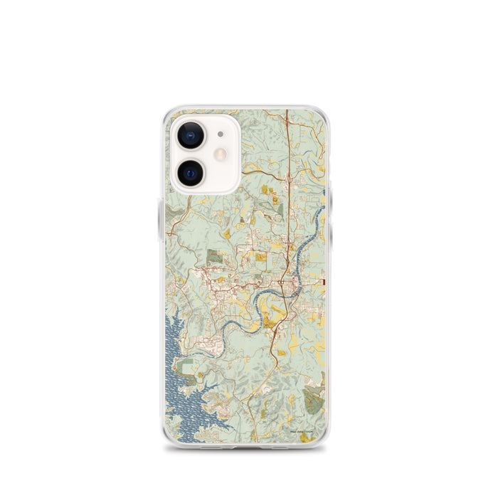 Custom iPhone 12 mini Branson Missouri Map Phone Case in Woodblock