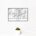 12x18 Brasstown Bald Georgia Map Print Landscape Orientation in Classic Style With Small Cactus Plant in White Planter