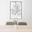 24x36 Brasstown Bald Georgia Map Print Portrait Orientation in Classic Style Behind 2 Chairs Table and Potted Plant