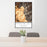 24x36 Brasstown Bald Georgia Map Print Portrait Orientation in Ember Style Behind 2 Chairs Table and Potted Plant