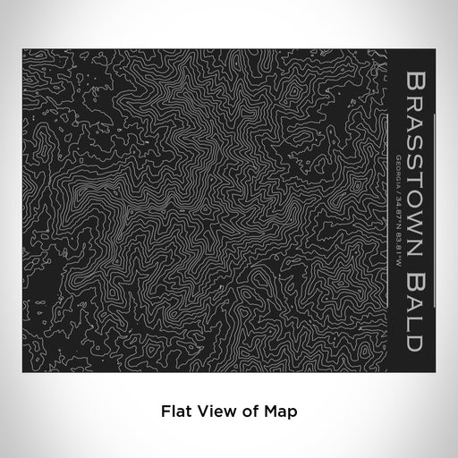 Rendered View of Brasstown Bald Georgia Map Engraving on 20oz Stainless Steel Insulated Bottle with Bamboo Top in Black