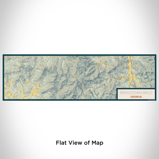 Flat View of Map Custom Brasstown Bald Georgia Map Enamel Mug in Woodblock