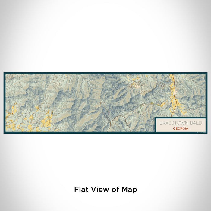 Flat View of Map Custom Brasstown Bald Georgia Map Enamel Mug in Woodblock
