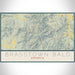Brasstown Bald Georgia Map Print Landscape Orientation in Woodblock Style With Shaded Background