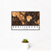12x18 Brattleboro Vermont Map Print Landscape Orientation in Ember Style With Small Cactus Plant in White Planter