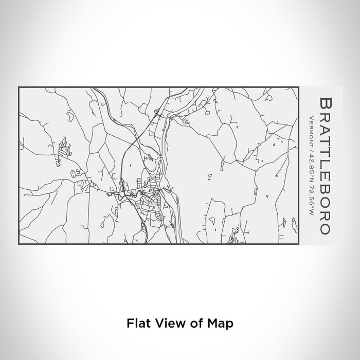 Rendered View of Brattleboro Vermont Map Engraving on 17oz Stainless Steel Insulated Cola Bottle in White