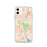 Custom iPhone 11 Brattleboro Vermont Map Phone Case in Watercolor