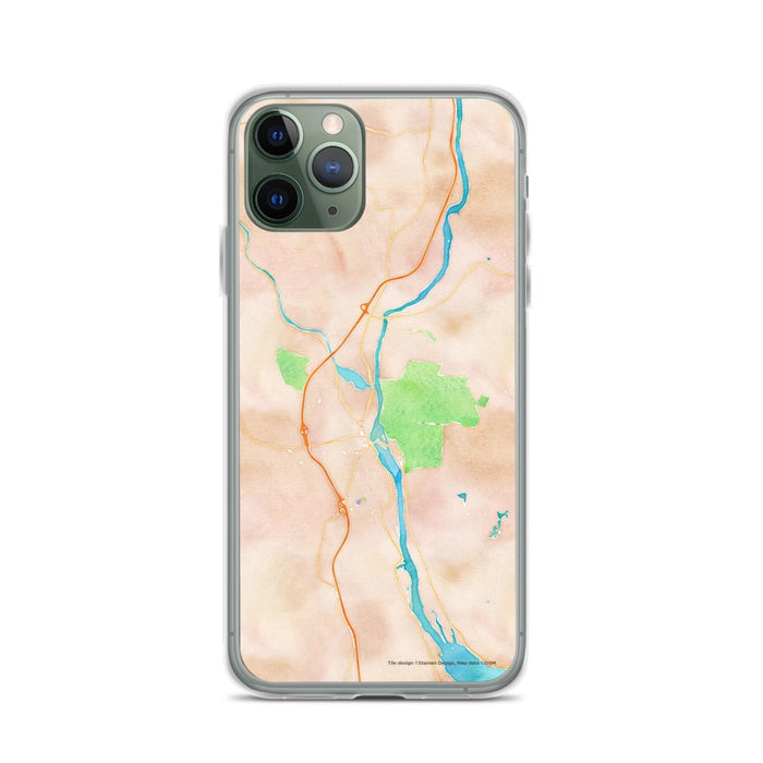 Custom iPhone 11 Pro Brattleboro Vermont Map Phone Case in Watercolor