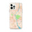 Custom iPhone 12 Pro Max Brattleboro Vermont Map Phone Case in Watercolor