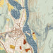 Brattleboro Vermont Map Print in Woodblock Style Zoomed In Close Up Showing Details